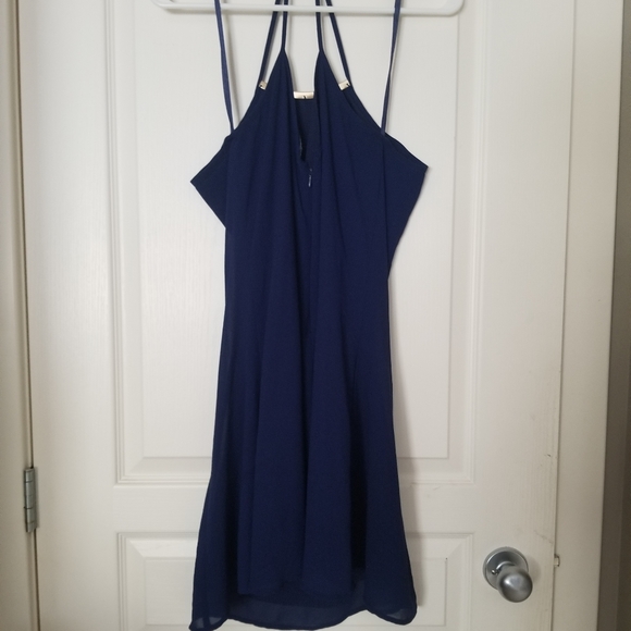 Blue Dress with gold trimming - Picture 3 of 3